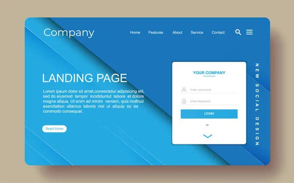 Landningssida Med Abstrakt Bakgrund — Stock vektor