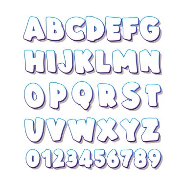 Cesur modern yazı tipi ve alfabe vektörü