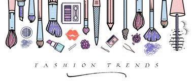 Makyaj sanatçı afiş. Güzellik Salonu moda trendleri arka plan. iş kavramı