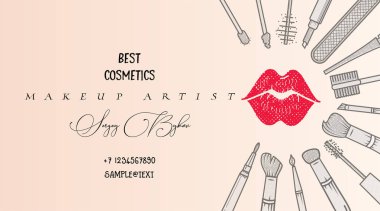 Makyaj sanatçı afiş. Güzellik Salonu moda trendleri arka plan. iş kavramı