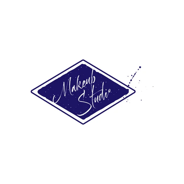 Logo cosmétique, lettrage manuscrit. Studio maquillage, éléments Web pour un blog, un site de carte de visite . — Image vectorielle