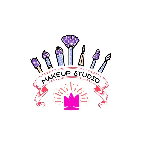 Kosmetyki logo, napis odręcznie. Studio kosmetyczne, elementy sieci Web dla bloga, strony wizytówki. — Wektor stockowy