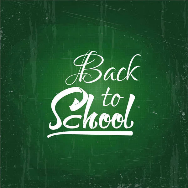 Back to school text drawing by white chalk in blackboard. Web elements, for blog and sales. Vector illustration banner. — Stock Vector