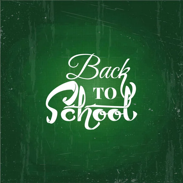 Back to school text drawing by white chalk in blackboard. Web elements, for blog and sales. Vector illustration banner. — Stock Vector