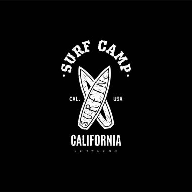 Yazdırma için dalga köpüğü kümesi. Vahşi wave logosu, sörf noktası etiket, panoları okul sörf için unsurları.