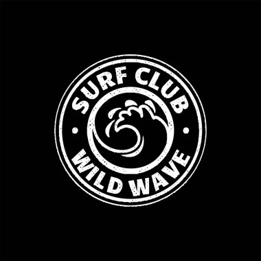 Yazdırma için dalga köpüğü kümesi. Vahşi wave logosu, sörf noktası etiket, panoları okul sörf için unsurları.