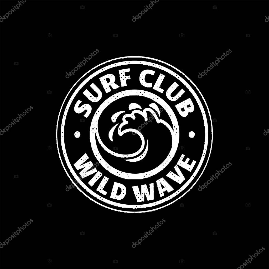 Set of Vintage Surfing Graphics and Emblems for web design or print. Surfer logo templates. Surf Badge. Summer fun. Surfboard elements. Outdoors activity - boarding on waves. Vector hipster insignia.
