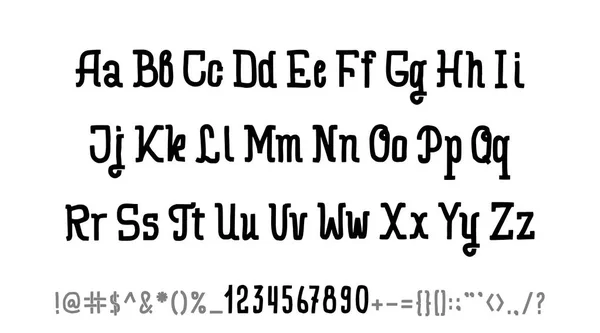 Handgezeichnete Schrift, isoliert auf weiß gesetzt. Vektor-Logo-Schrift. Typografie-Alphabet für Ihre Entwürfe: Logo, Schrift, Karte, Hochzeitseinladung. — Stockvektor