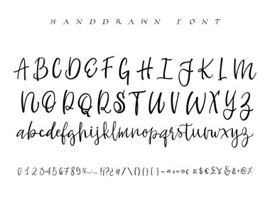 Modern hat Vintage el yazısıyla vektör Lettering.Trendy Retro hat komut dosyası için yazı tipi.