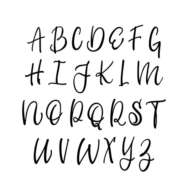 Moderna caligrafía Vintage vector escrito a mano fuente para Lettering.Trendy Retro caligrafía script . — Archivo Imágenes Vectoriales