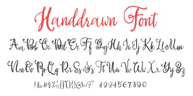 Modern hat Vintage el yazısıyla vektör Lettering.Trendy Retro hat komut dosyası için yazı tipi.