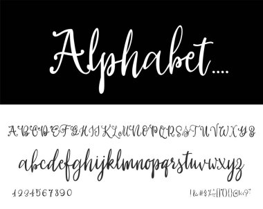 Modern hat Vintage el yazısı - vektör yazı tipi Lettering.Trendy alfabesi Retro hat için komut dosyası.