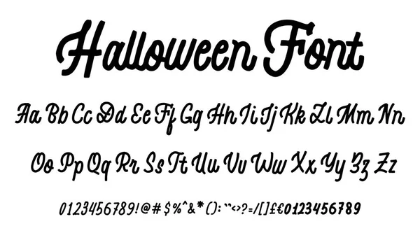 Halloween typsnitt. Hand dras typsnitt anges isolerad på vit. Vektor logo teckensnitt. Typografi alfabetet för din design: logotyp, typsnitt, kort, bröllopsinbjudan. — Stock vektor