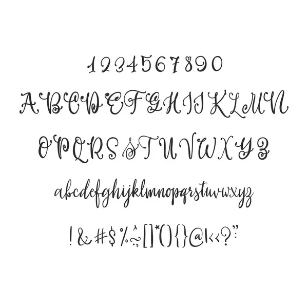 Современная каллиграфия Винтажные рукописные векторные шрифты для письма. . — стоковый вектор