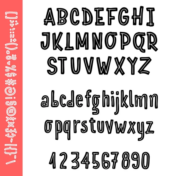 Set di caratteri tipografici disegnati a mano isolato su bianco. Caratteri con logo vettoriale. Alfabeto tipografico per i tuoi disegni: logo, carattere tipografico, biglietto, invito al matrimonio . — Vettoriale Stock