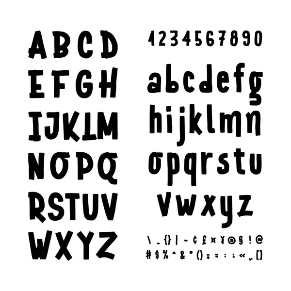 Hand dras typsnitt anges isolerad på vit. Vektor logo teckensnitt. Typografi alfabetet för din design: logotyp, typsnitt, kort, bröllopsinbjudan. — Stock vektor