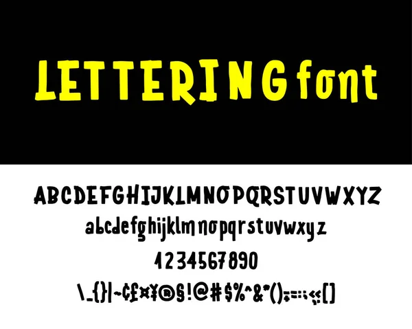 Lettering Font Isolato Sfondo Bianco Alfabeto Della Texture Lettere Del — Vettoriale Stock