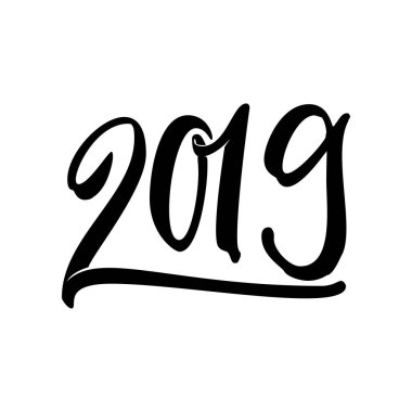 Mutlu yeni yıl 2019. Hat ve formun yazı