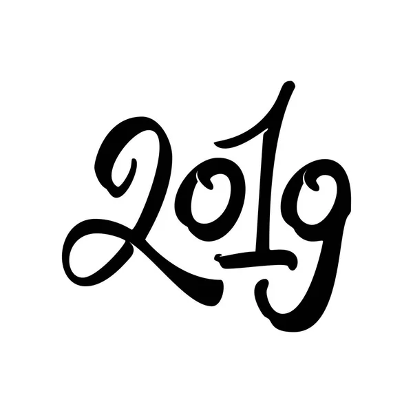 Felice anno nuovo 2019. Calligrafia e lettering del modulo — Vettoriale Stock