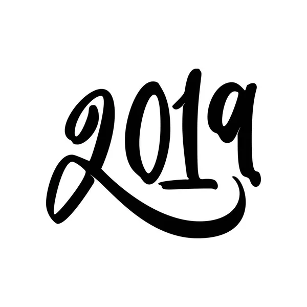 Feliz Ano Novo 2019. Caligrafia e lettering o formulário —  Vetores de Stock