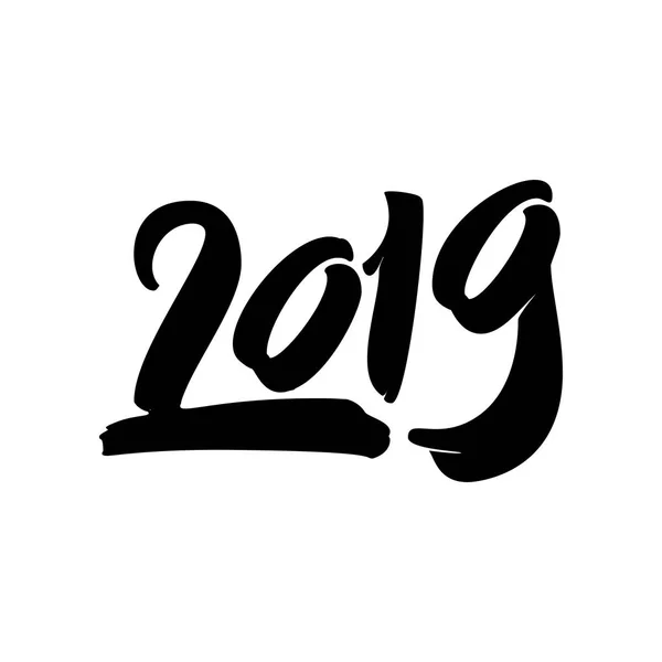 Feliz Ano Novo 2019. Caligrafia e lettering o formulário —  Vetores de Stock