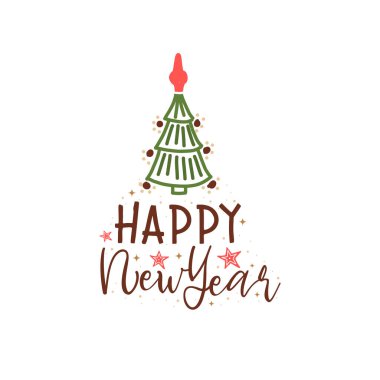 Tebrikler mutlu yeni yıl ve mutlu Noeller, hat kartları, posterler ve kapaklar için