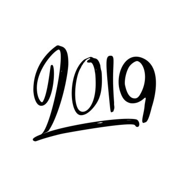 Mutlu yeni yıl 2019. Hat ve form iki bin ondokuzuncu yazı