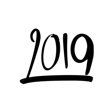 Mutlu yeni yıl 2019. Hat ve form iki bin ondokuzuncu yazı