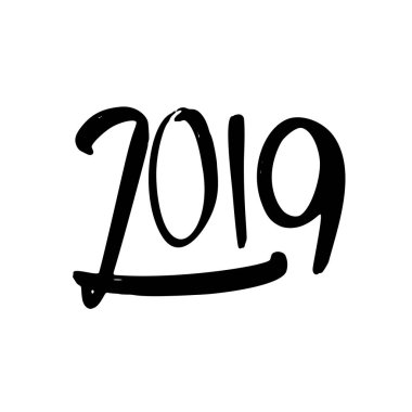 Mutlu yeni yıl 2019. Hat ve form iki bin ondokuzuncu yazı