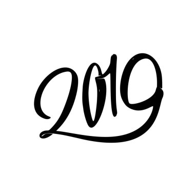 Mutlu yeni yıl 2019. Hat ve form iki bin ondokuzuncu yazı