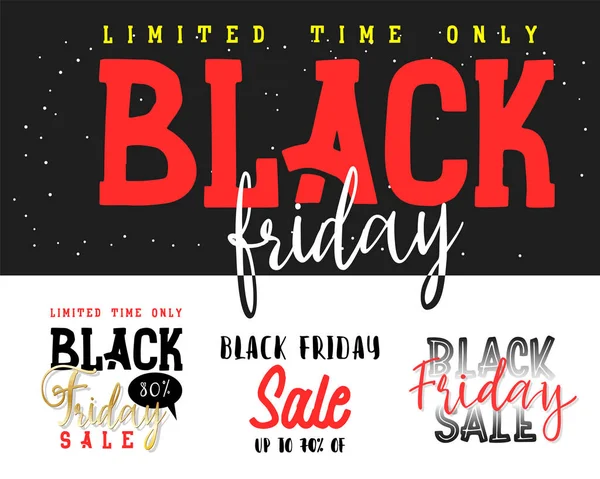 Black Friday. Calligraphic handmade lettering . Advertising Poster design. Sale Discount banners, labels, prints posters, web presentation. Vector illustration. — Stock Vector