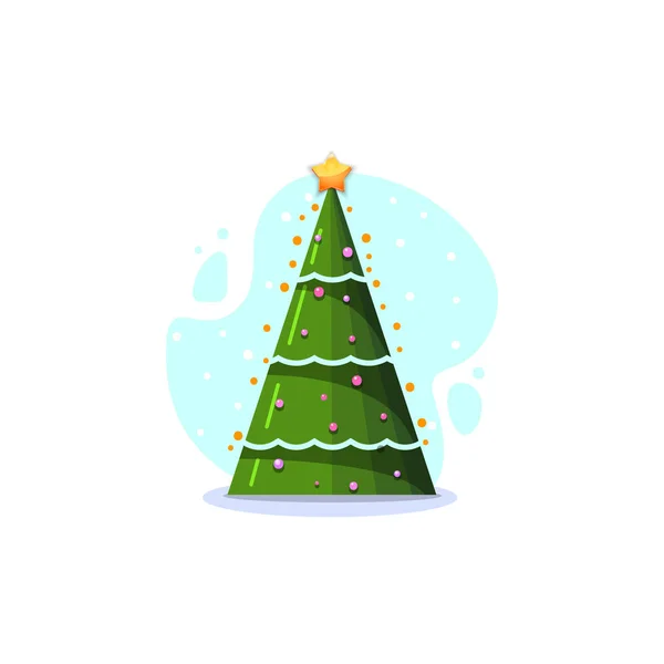 Christmas fir, isolerade vektorillustration. Modern platt stil. — Stock vektor