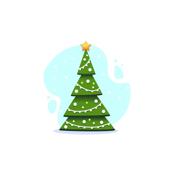 Christmas fir, isolated vector illustration. Modern flat style. — Stock Vector