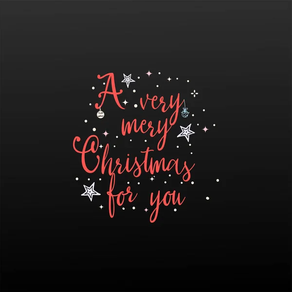 Ihnen ein frohes Weihnachtsfest. Banner auf schwarzem Hintergrund — Stockvektor