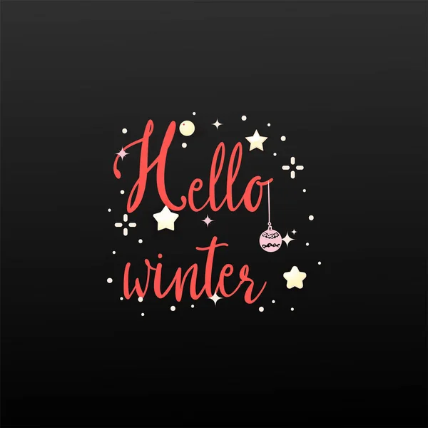 Hello winter. Holiday Banner — Stock Vector