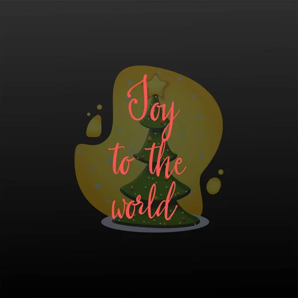 Dünya için joy. Siyah bir zemin üzerine Festival afiş — Stok Vektör