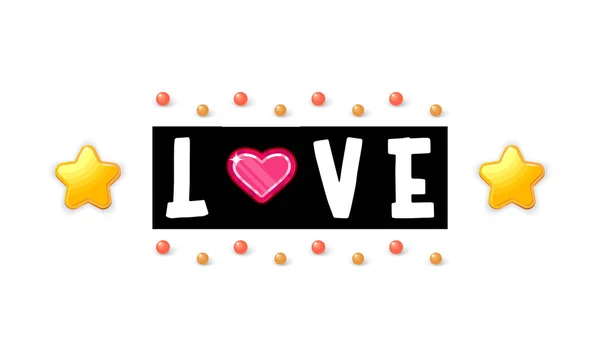 Αγάπη. Σύνθημα για την αγάπη, κατάλληλο ως μια κάρτα ημέρα του Αγίου Βαλεντίνου. — Διανυσματικό Αρχείο