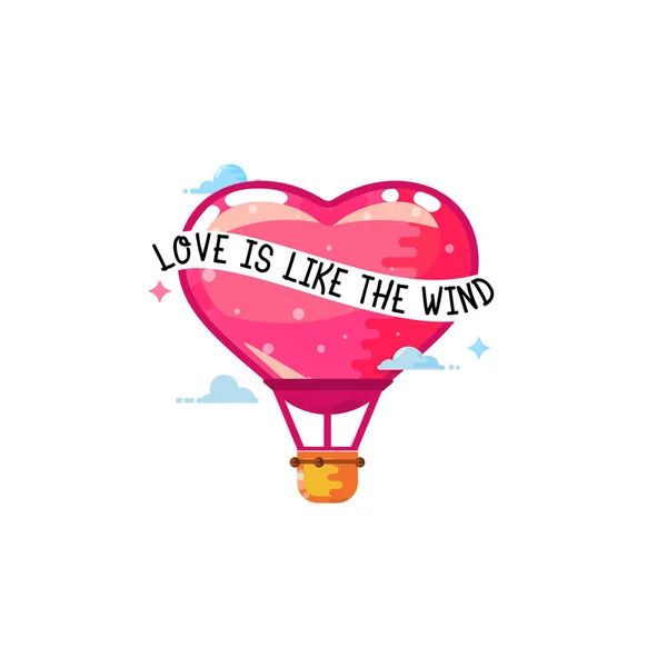 El amor es como el viento. corazón de globo — Archivo Imágenes Vectoriales