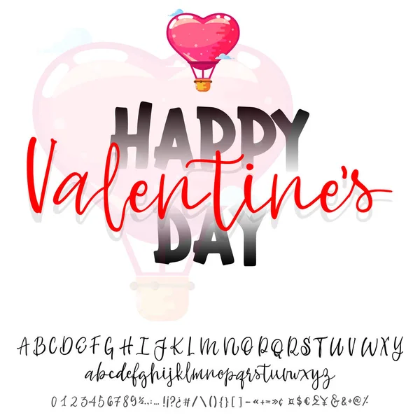 Valentinstag. die Schrift ist fett, handschriftlich, für Liebes- und Hochzeitskarten — Stockvektor