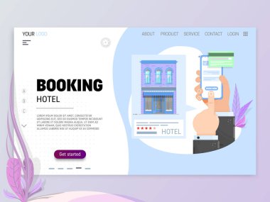 Rezervasyon otel konsepti. Arama ve otel odalarında, bir Web sitesinin veya uygulama düzeyi. İzole nesneleri