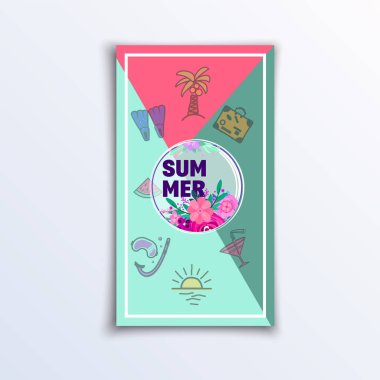 Satılık kartlar ve çeşitli promosyonlar için Çiçek yaz afişi