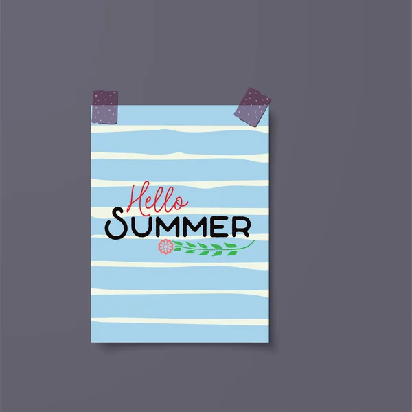 Cartel floral de verano para la venta de tarjetas y varias promociones — Vector de stock