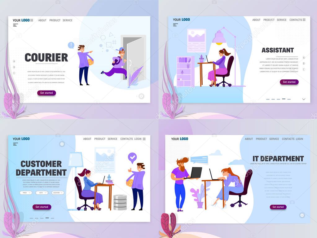 Landing Page Template customer service assistant courier IT department