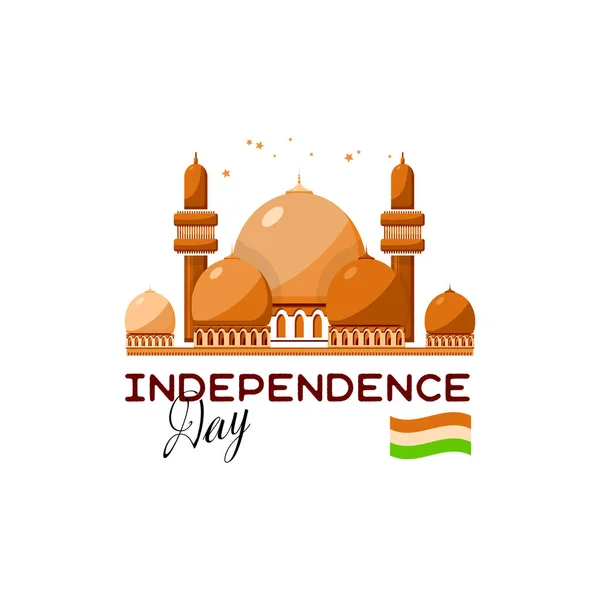 Día de la independencia india banner de color objetos aislados — Vector de stock