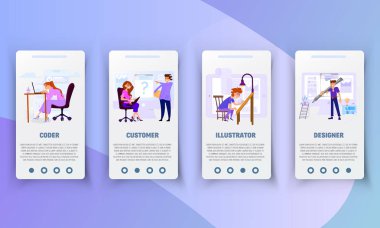 Onboarding ekranlar kullanıcı arayüzü Tasarım stüdyoları seti