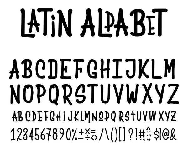 Alfabeto latino para el diseño de carteles, grabados — Vector de stock
