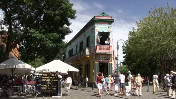 Buenos Aires Februar 2013 Caminito Straße Boca Buenos Aires Argentinien — Stockvideo