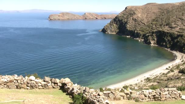 Eiland Van Zon Isla Del Sol Titicacameer Bolivia — Stockvideo