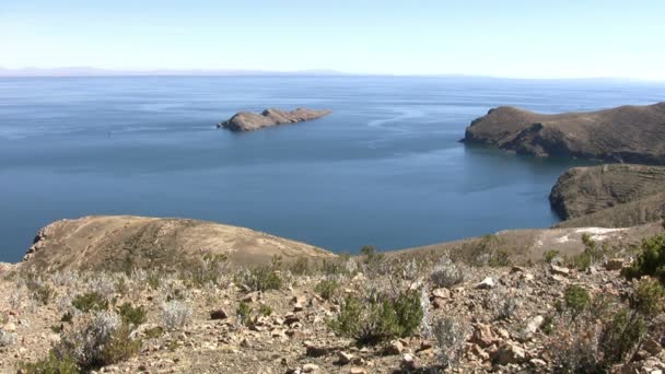 Eiland Van Zon Isla Del Sol Titicacameer Bolivia — Stockvideo