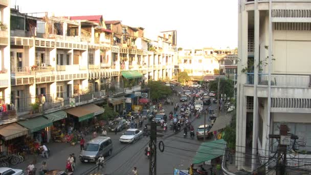 Uitzicht Phnom Penh Cambodja — Stockvideo